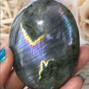Purple Flash Labradorite palm stone